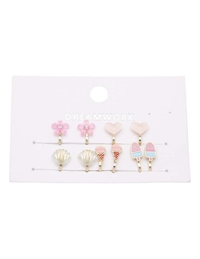 Set de aretes Piquenique con acabado brillante