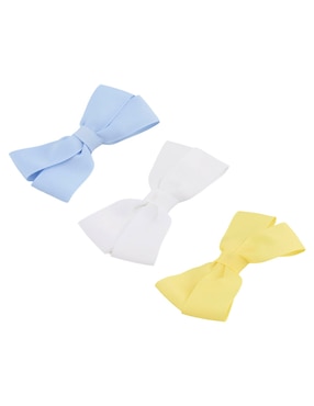 Set moño 6 piezas que incluye moños para cabello Fiorella con aplicación broche