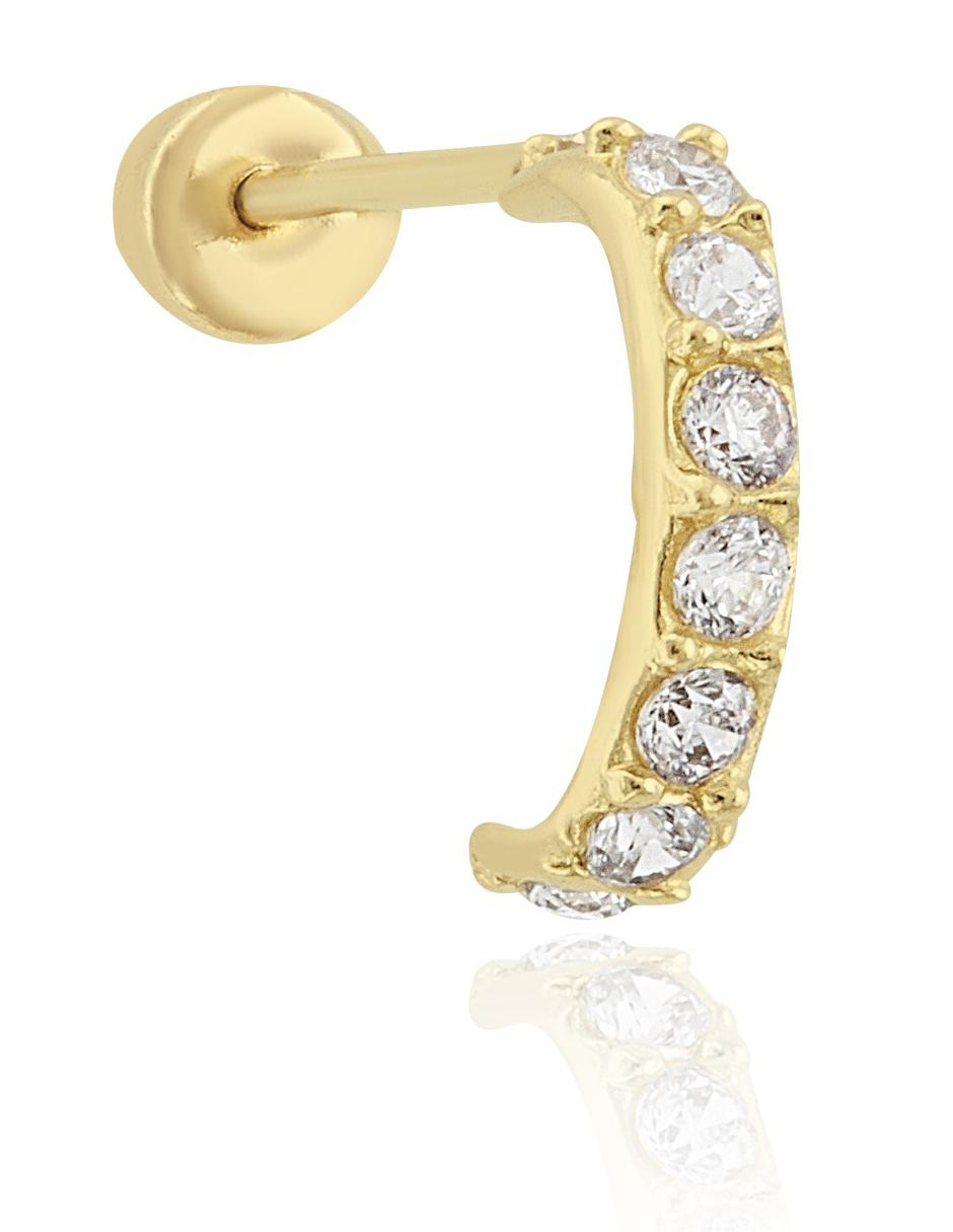 Broqueles de oro amarillo 14 K con acabado brillante 5
