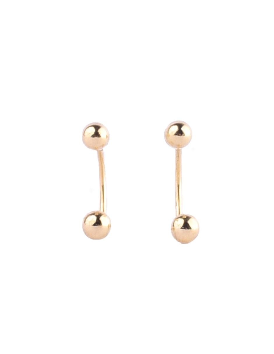 Aretes de oro con acabado brillante