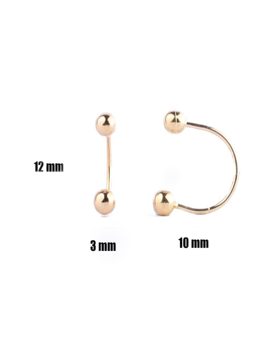 Aretes de oro con acabado brillante 3