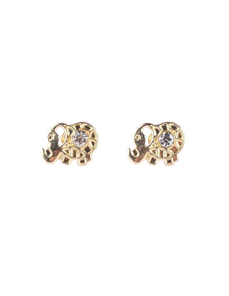 Broqueles de oro con acabado brillante zirconia 1