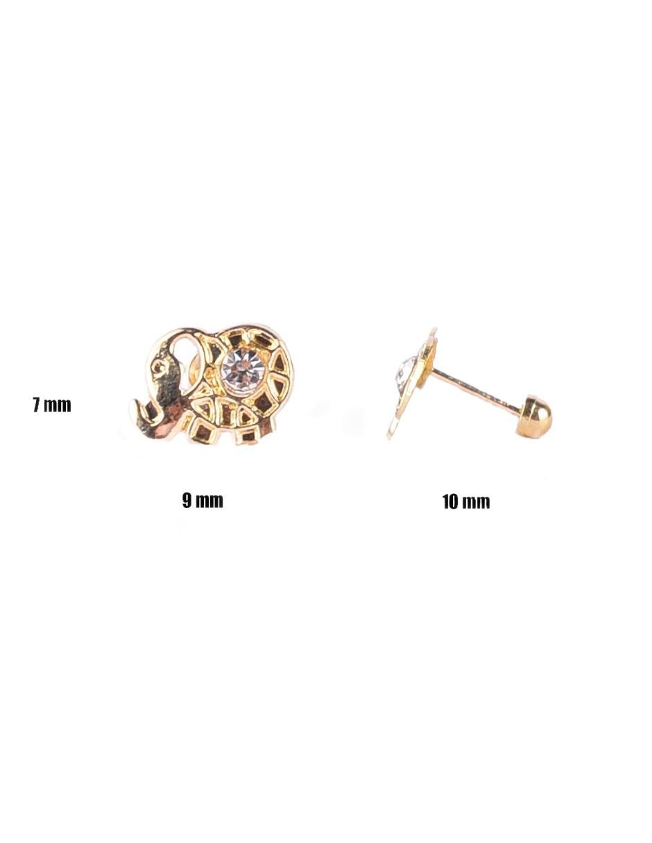 Broqueles de oro con acabado brillante zirconia