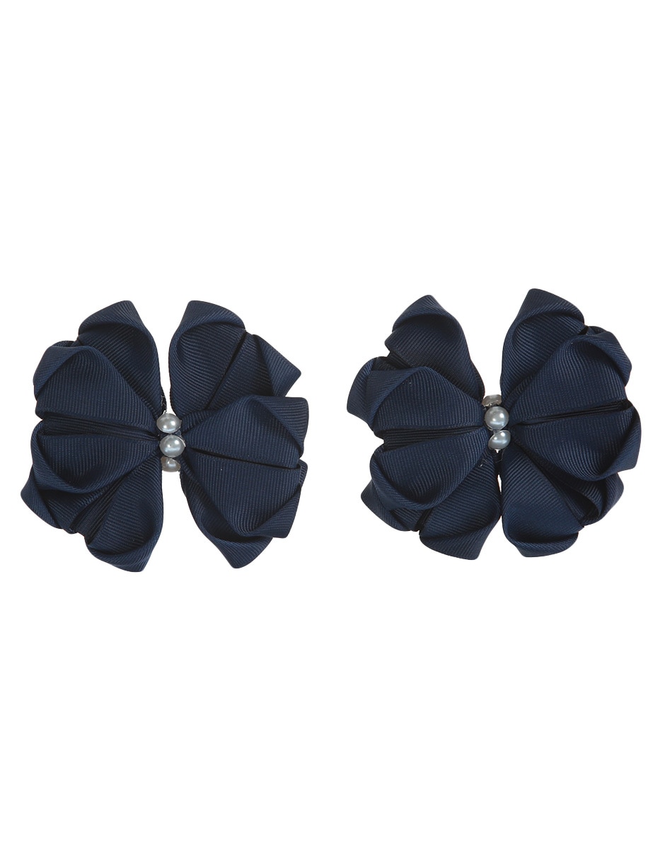 Set de 2 moños para cabello con aplicación perla