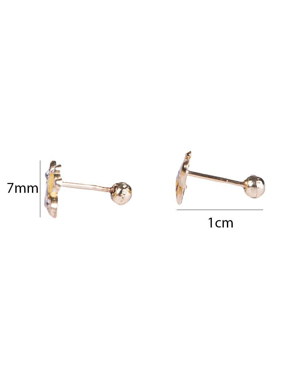 Aretes de abeja de oro 10 k zirconia 2