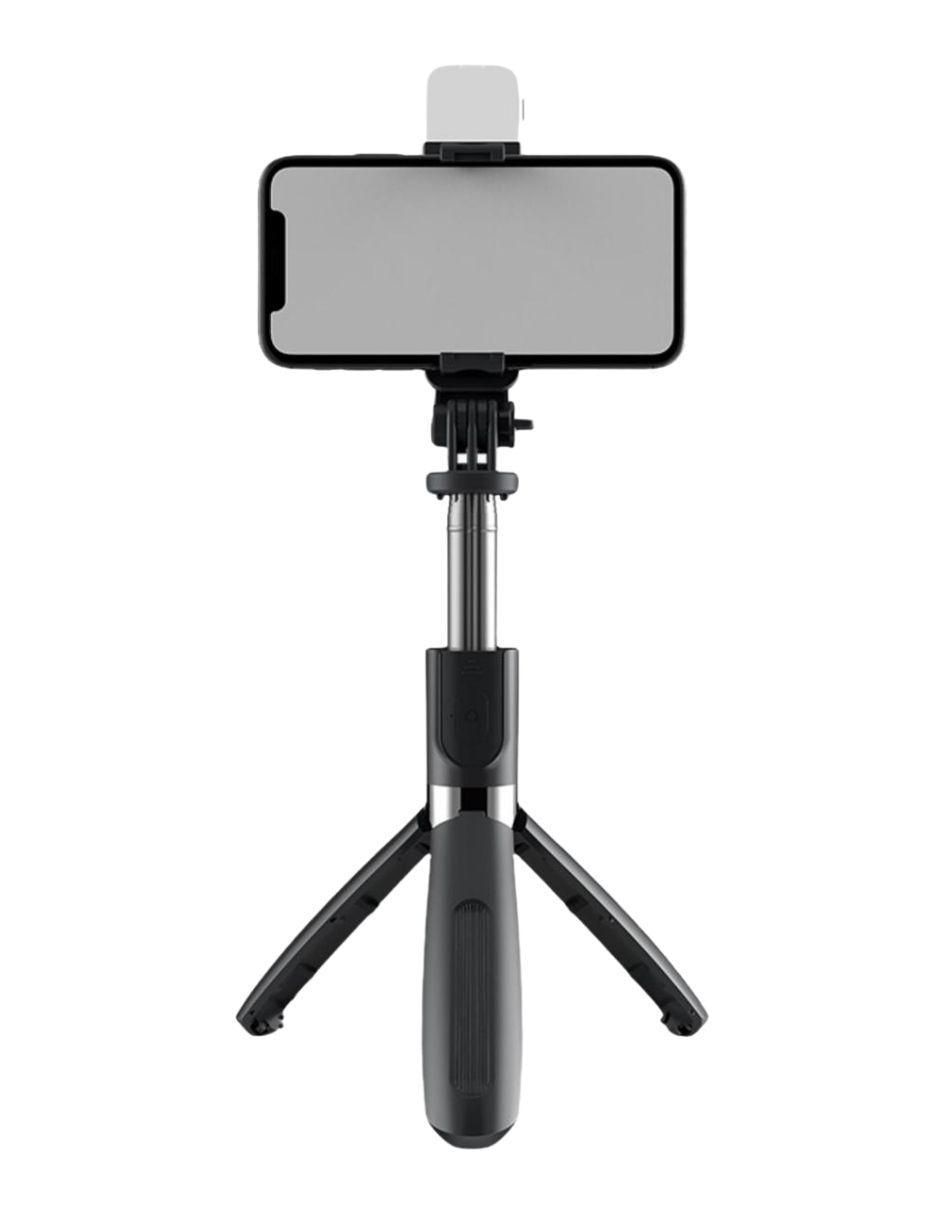 Selfie stick con luz LED con control remoto 2