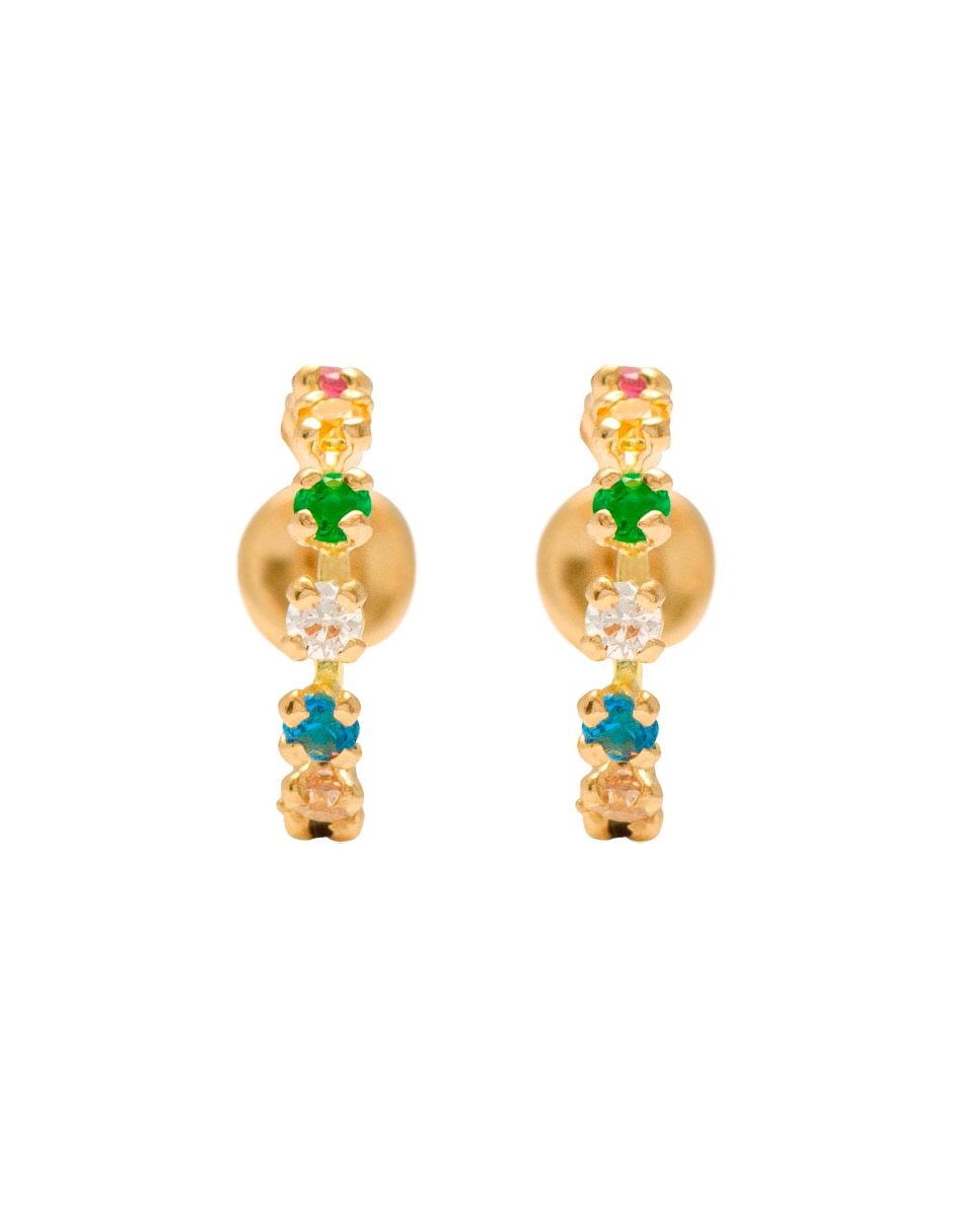 Arracadas de oro con acabado brillante zirconia Arracadas de oro con acabado brillante zirconia