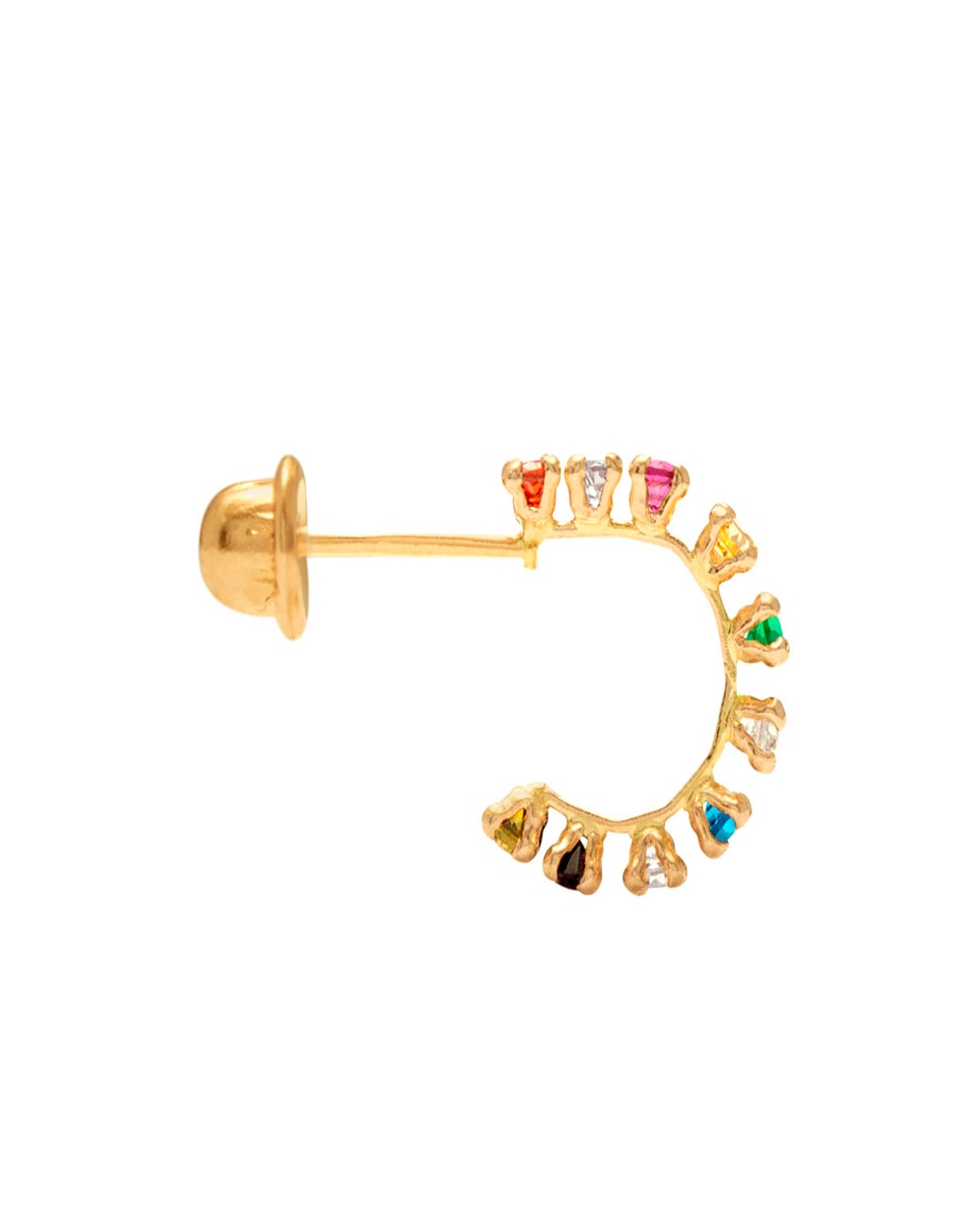 Arracadas de oro con acabado brillante zirconia 3