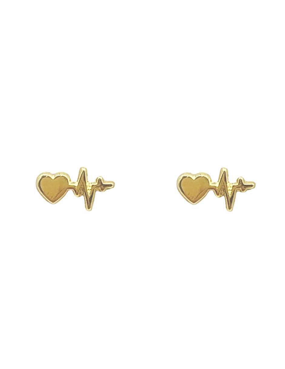 Broqueles de corazón de oro con acabado brillante Broqueles de corazón de oro con acabado brillante