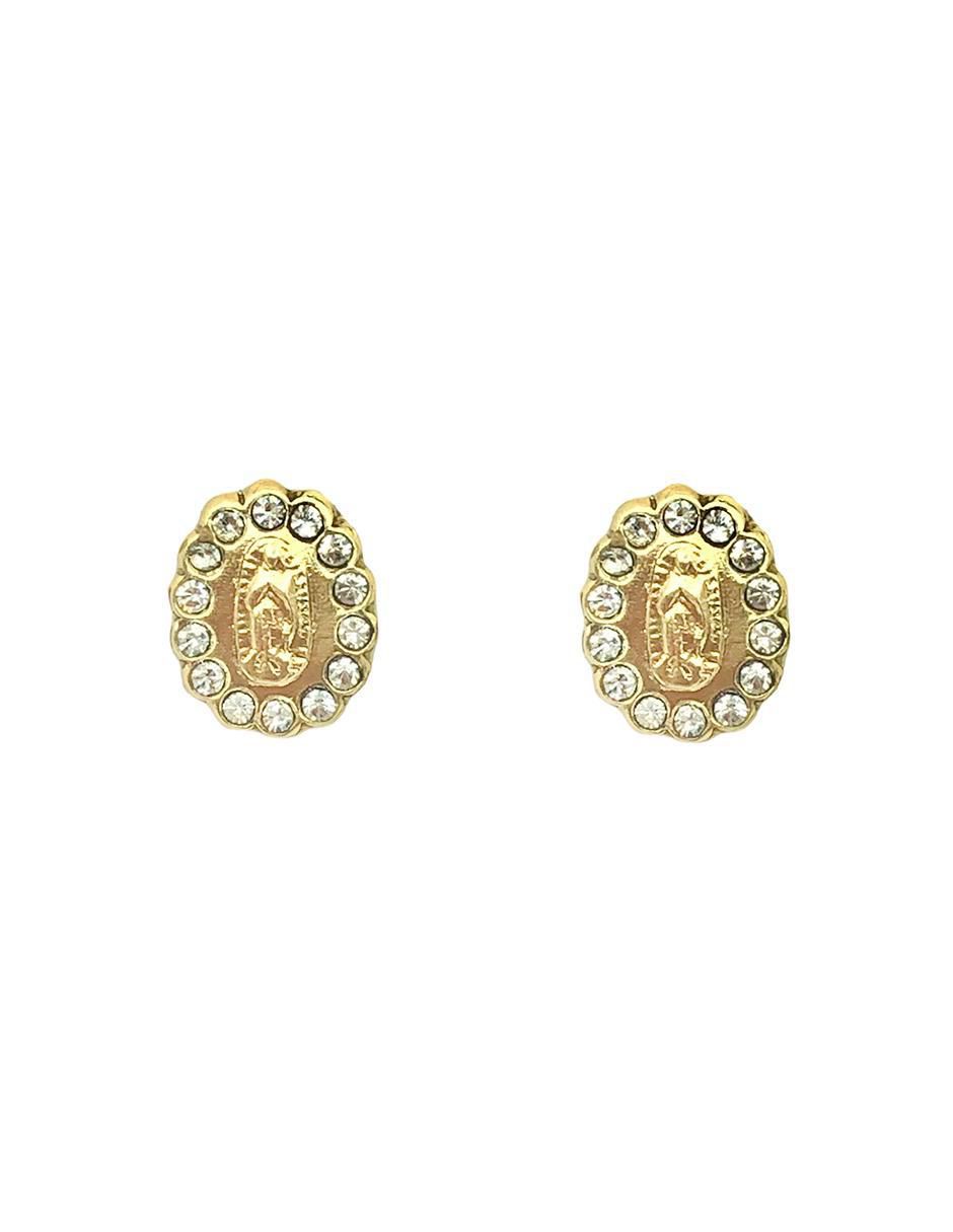 Broqueles circulares de oro con acabado brillante zirconia Broqueles circulares de oro con acabado brillante zirconia