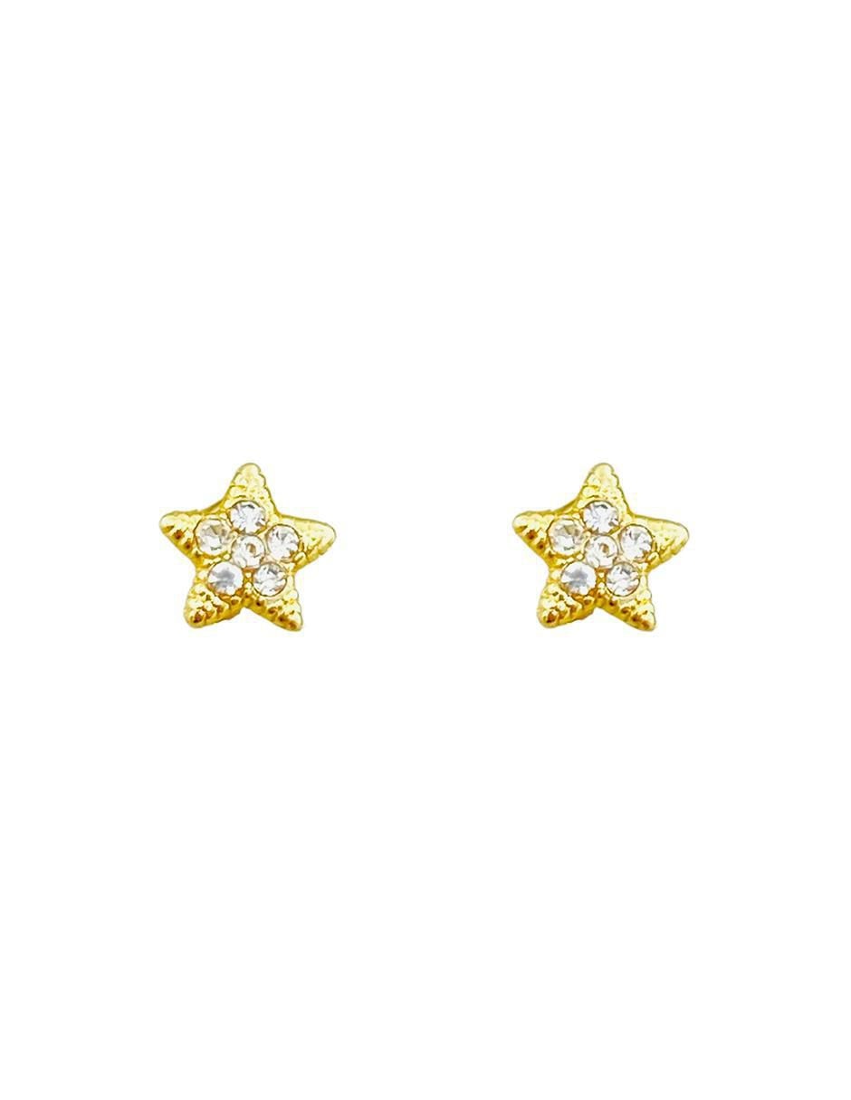 Broqueles de estrella de oro con acabado brillante zirconia Broqueles de estrella de oro con acabado brillante zirconia