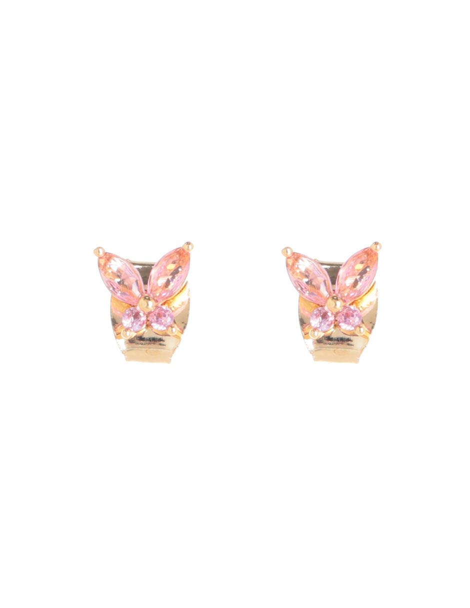 Broqueles de mariposa con acabado pavé cristal