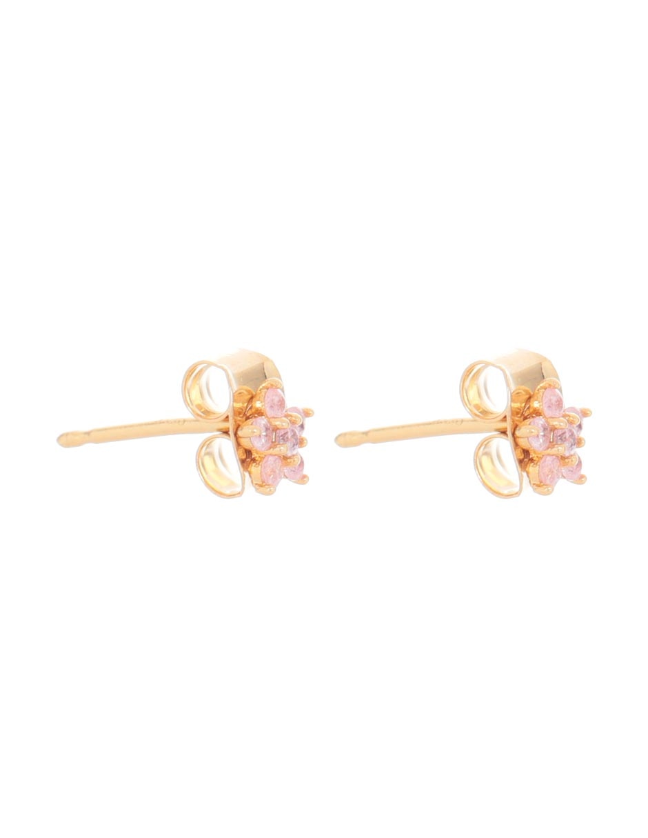 Broqueles de flor con acabado pavé cristal 2