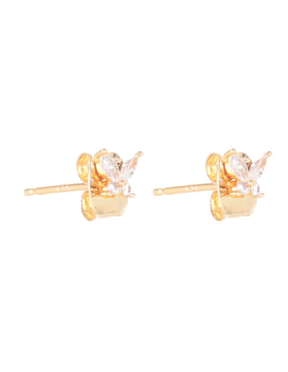 Broqueles de mariposa con acabado brillante cristal 2