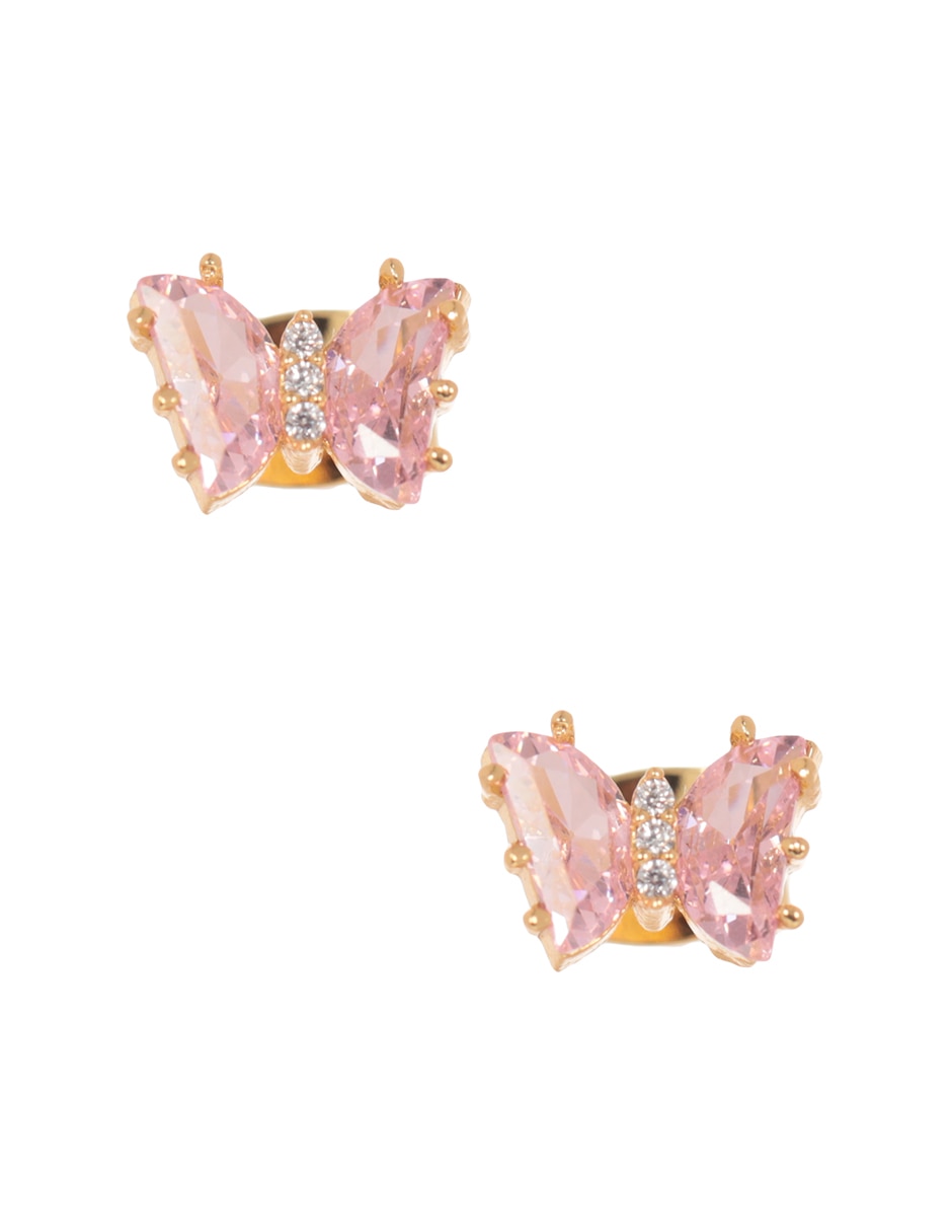 Broqueles de mariposa con acabado pavé cristal
