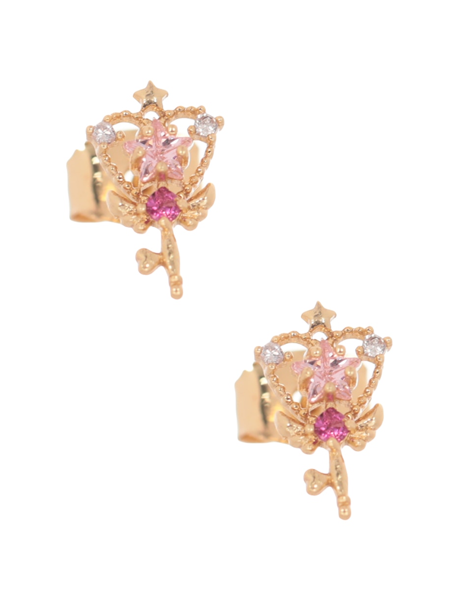 Broqueles de corazón con acabado brillante cristal Broqueles de corazón con acabado brillante cristal