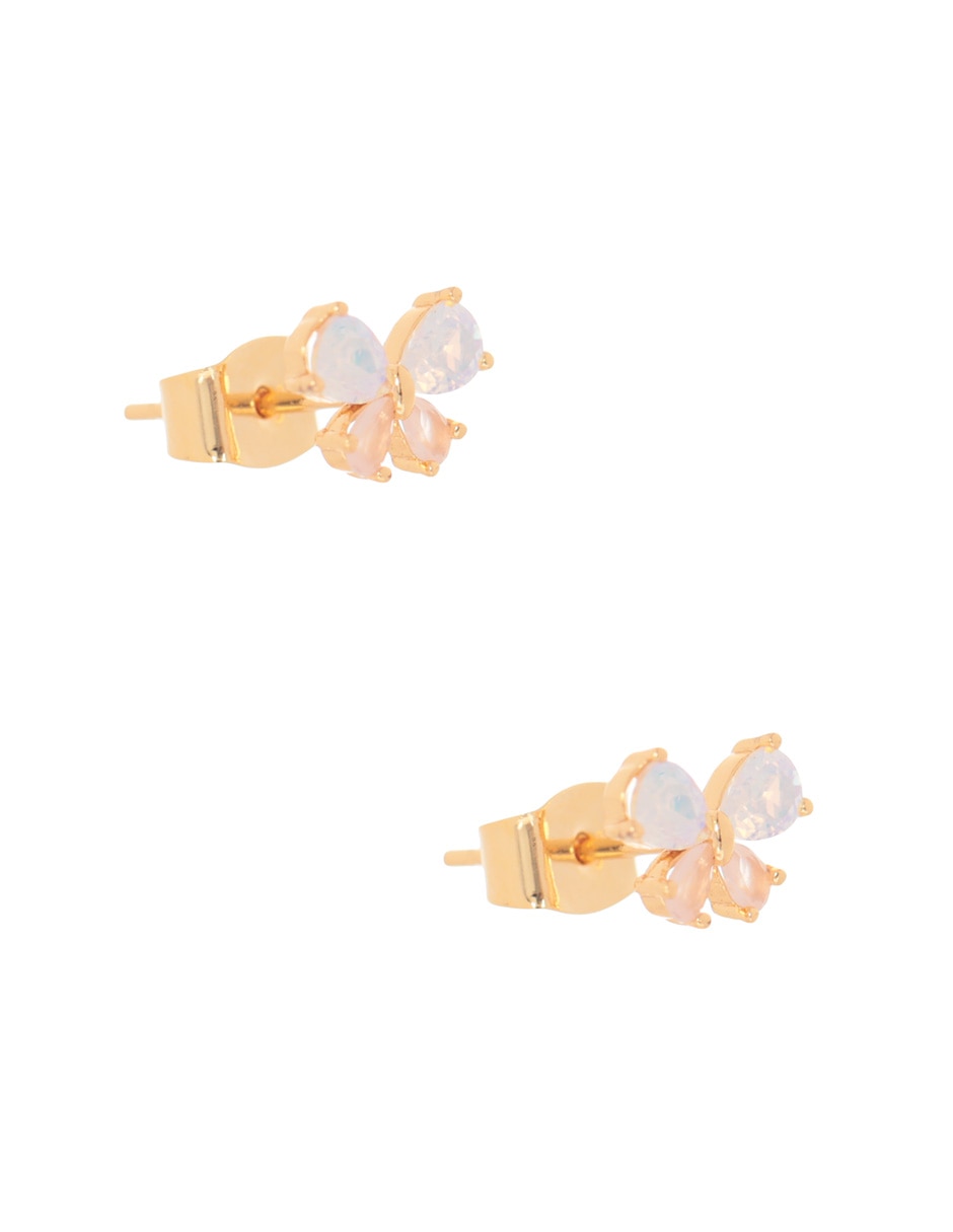Broqueles de mariposa con acabado brillante cristal 2