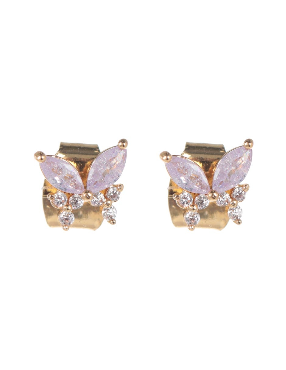 Broqueles de mariposa con acabado pavé cristal