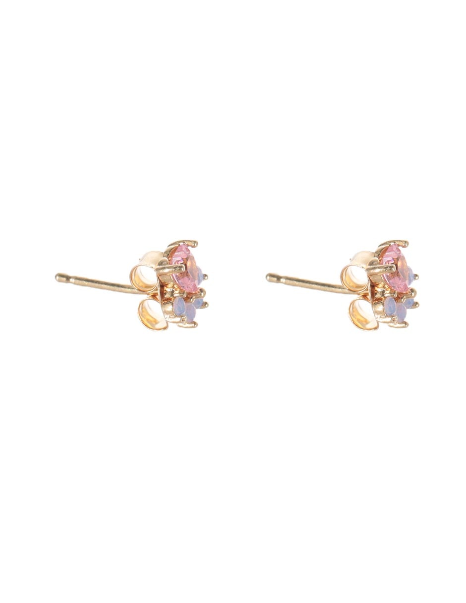 Aretes de corazón con acabado brillante fantasía 2