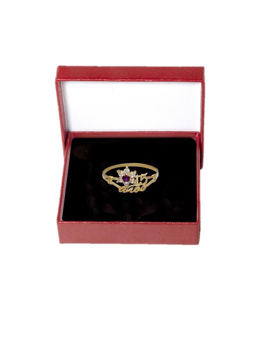 Anillo de estrella 10 k de oro zirconia 2
