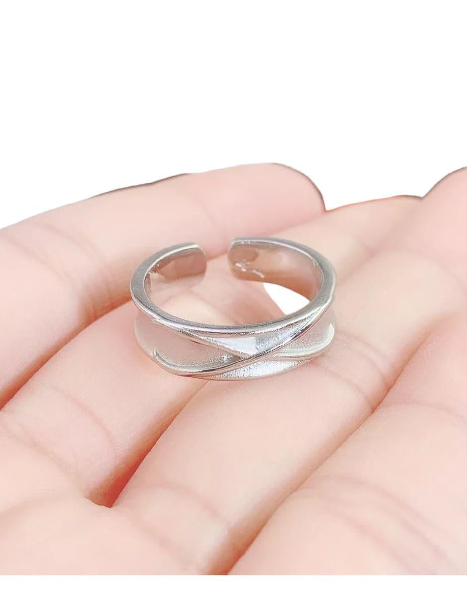 Set anillo semicircular brillante 3