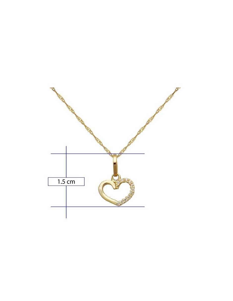 Medalla y cadena de corazón de oro 10 K 4