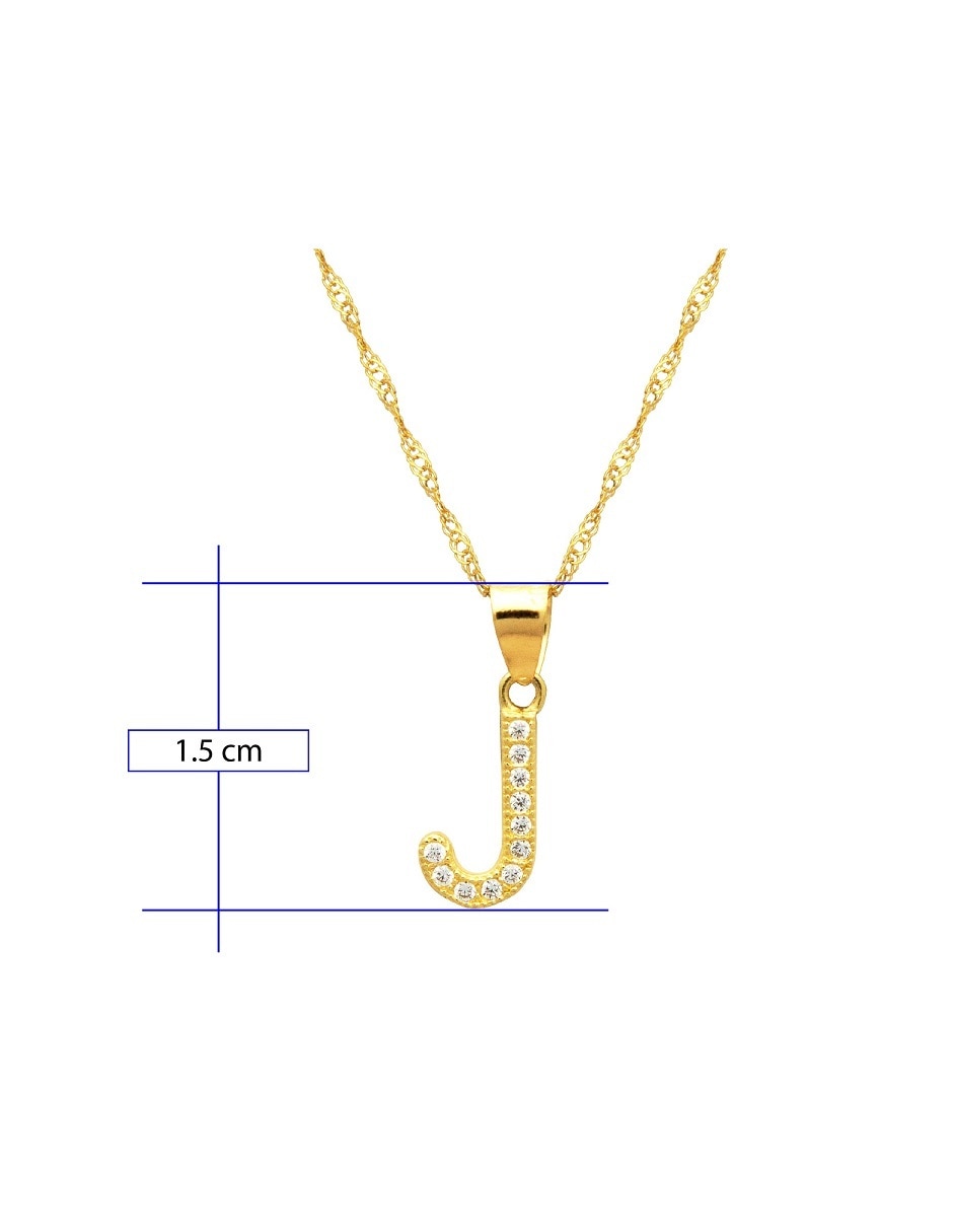 Medalla y cadena de letra j de oro 10 K 4