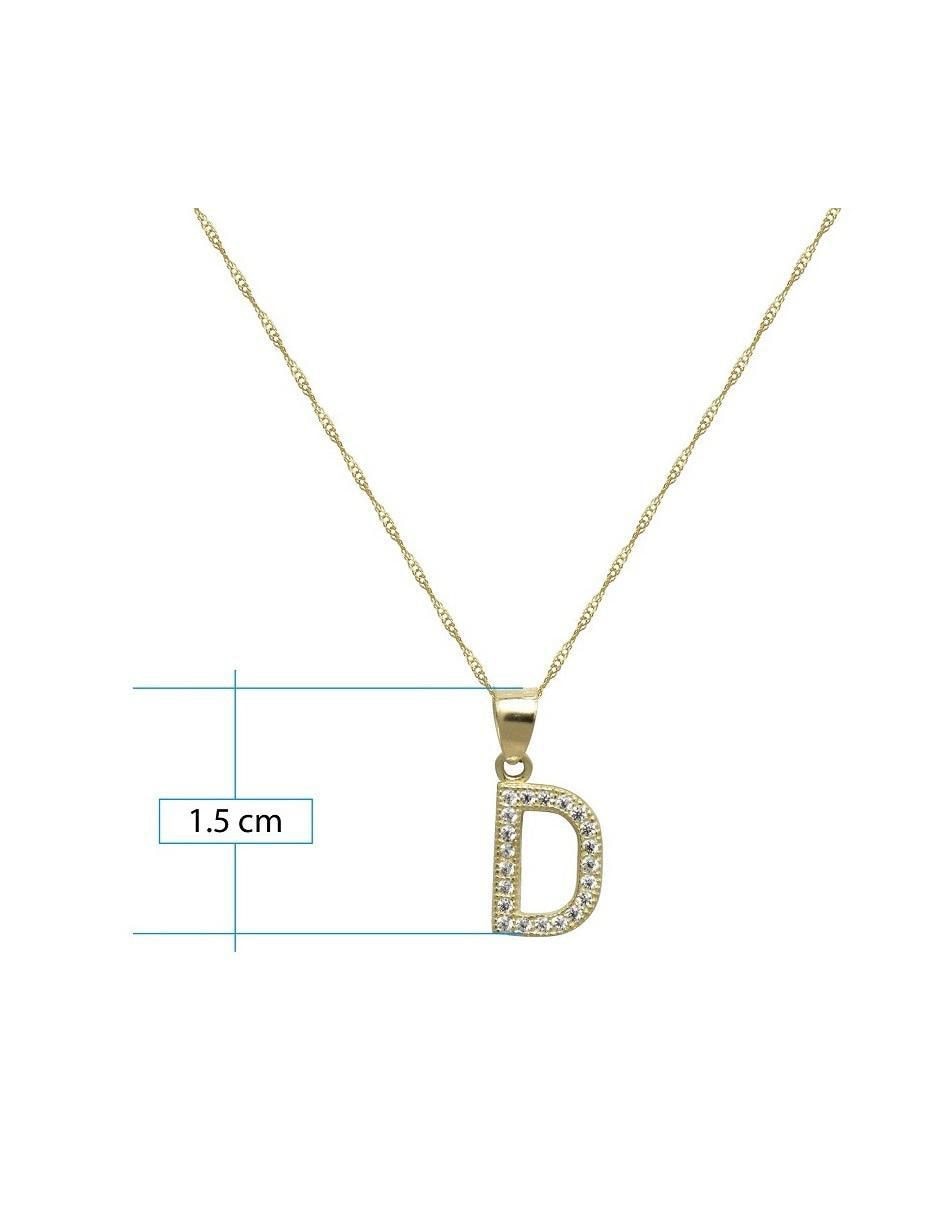 Medalla y cadena de letra d de oro 10 K 5