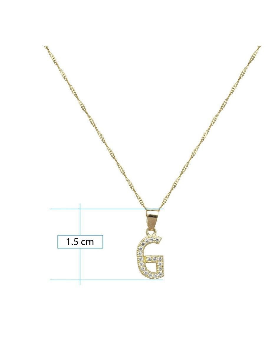Medalla y cadena de letra g de oro 10 K 5