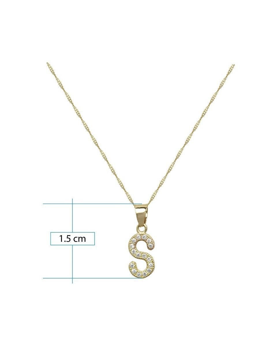 Medalla y cadena de letra s de oro 10 K 5