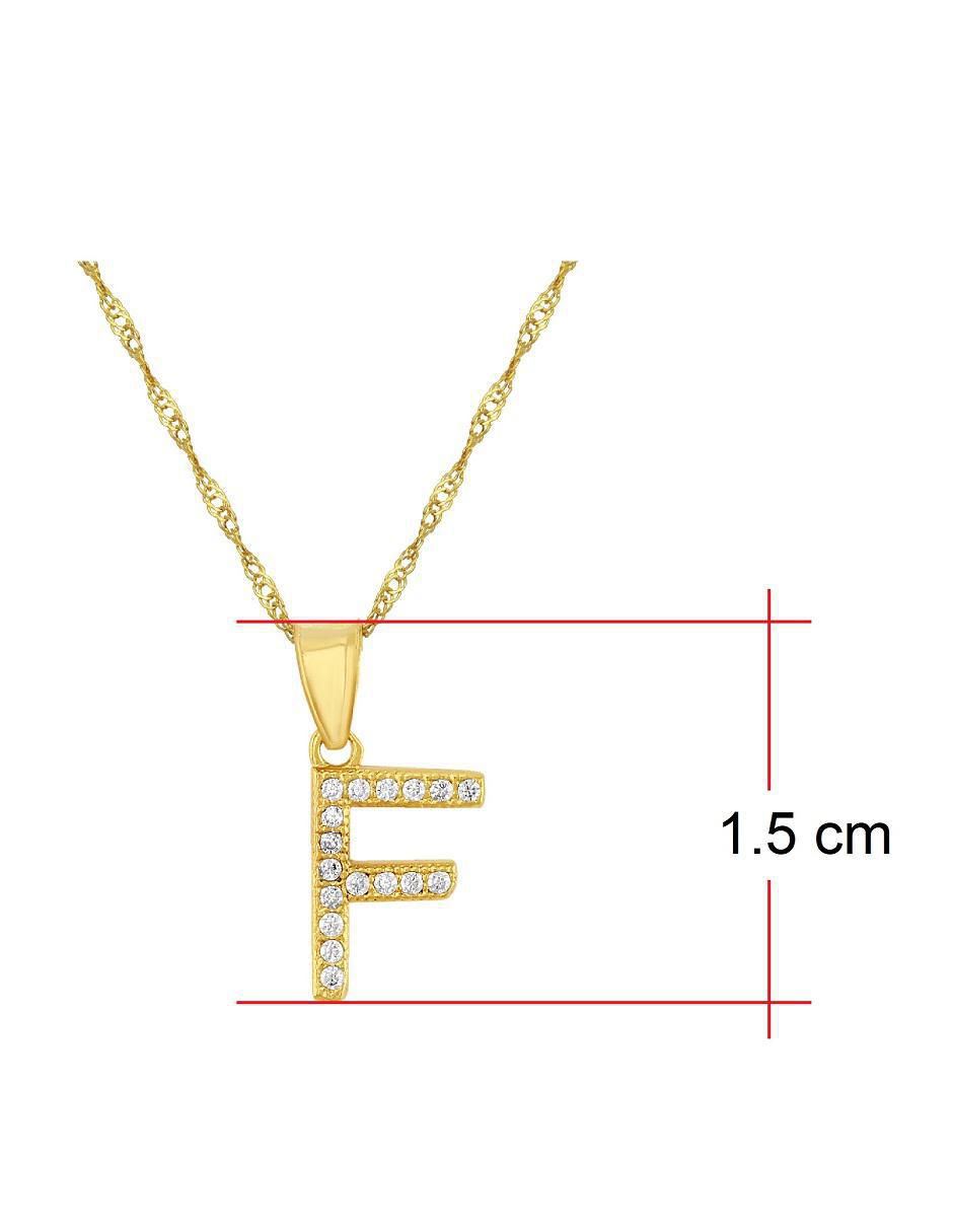 Medalla y cadena de letra f de oro 10 K 5
