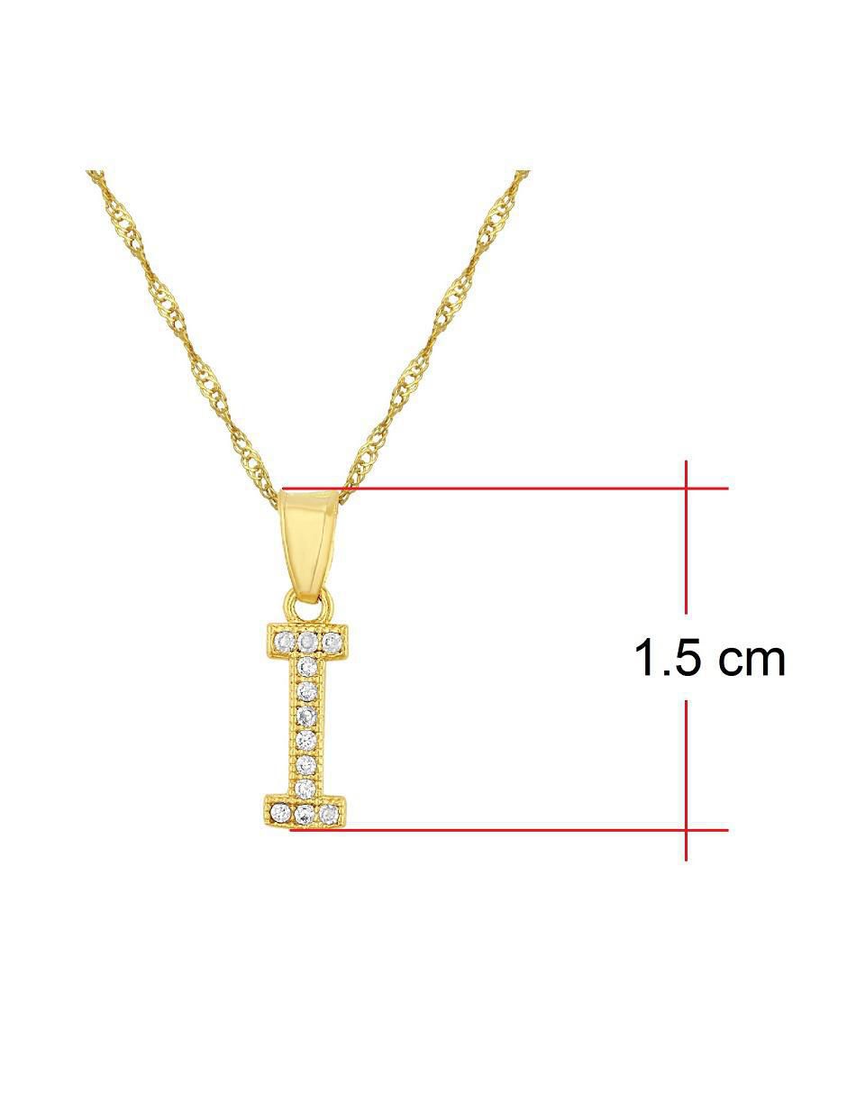 Medalla y cadena de letra i de oro 10 K 5