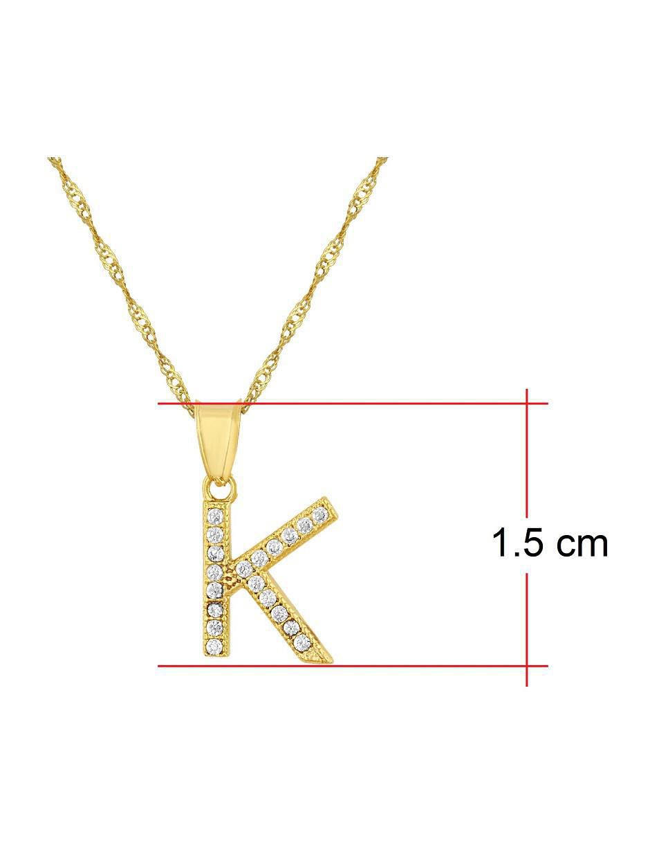 Medalla y cadena de letra k de oro 10 K 5