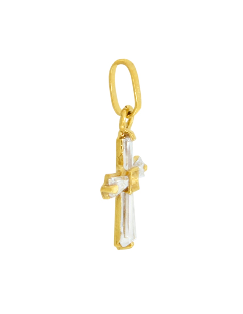 Dije de cruz de oro amarillo 14 K 2
