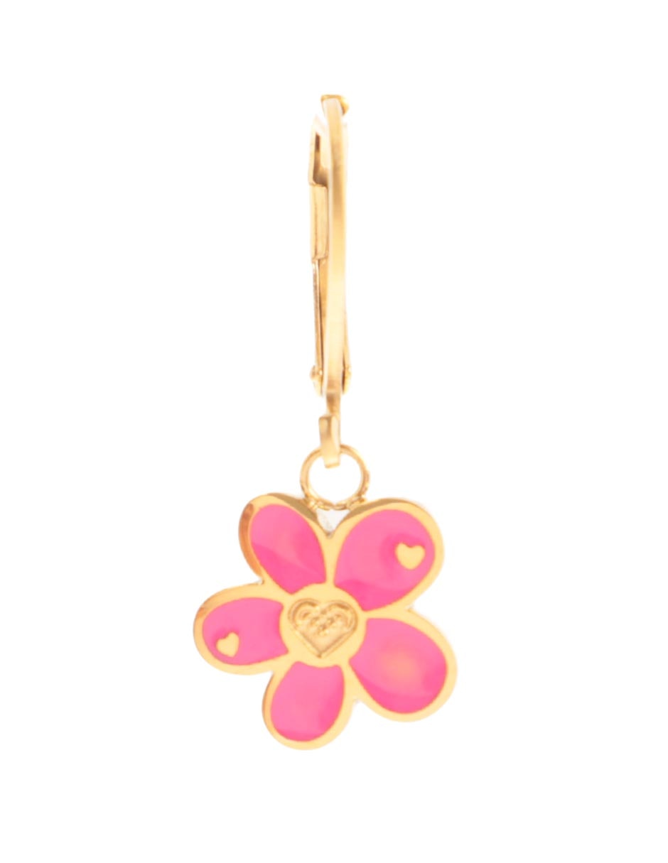 Aretes de flor con acabado brillante 1