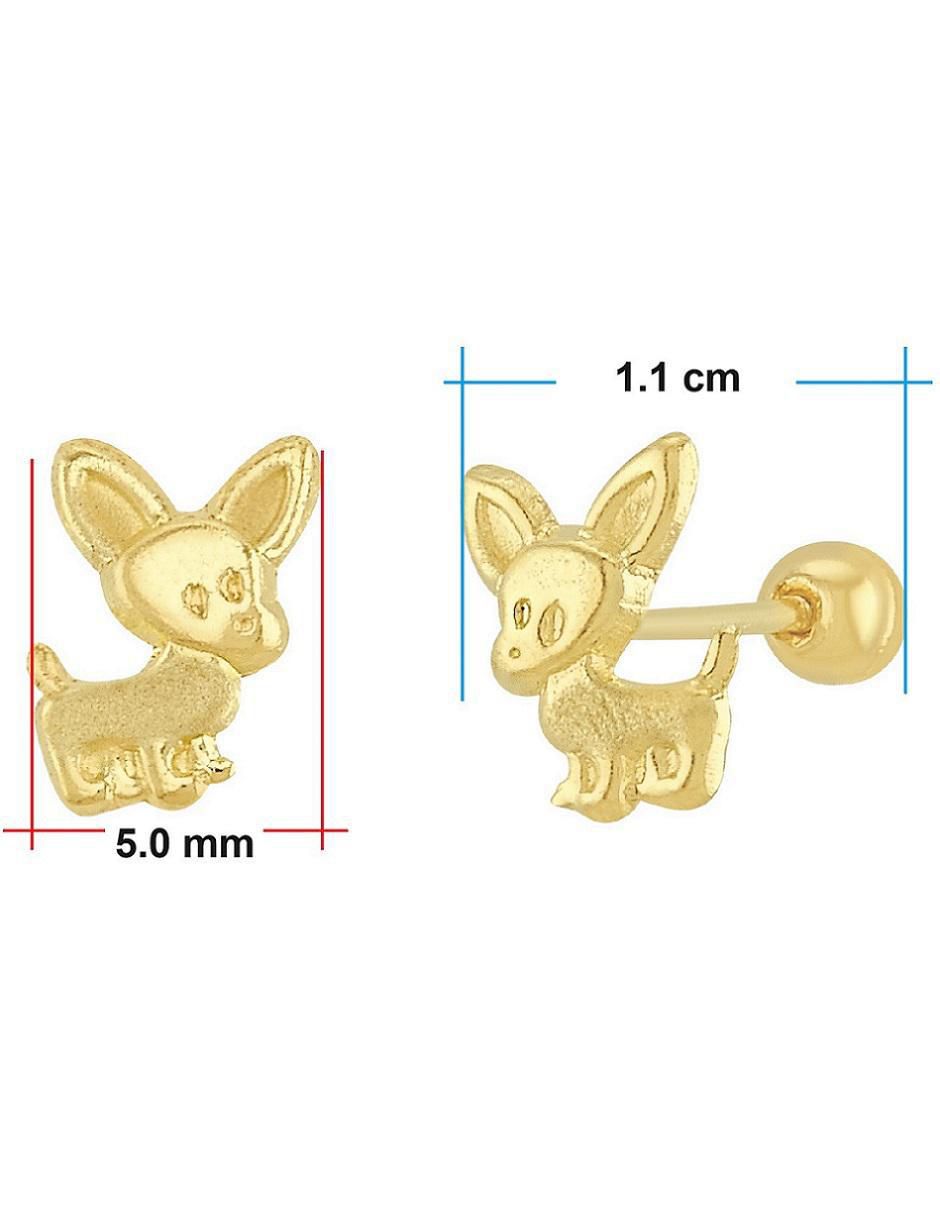 Broqueles de perro de oro con acabado brillante 4