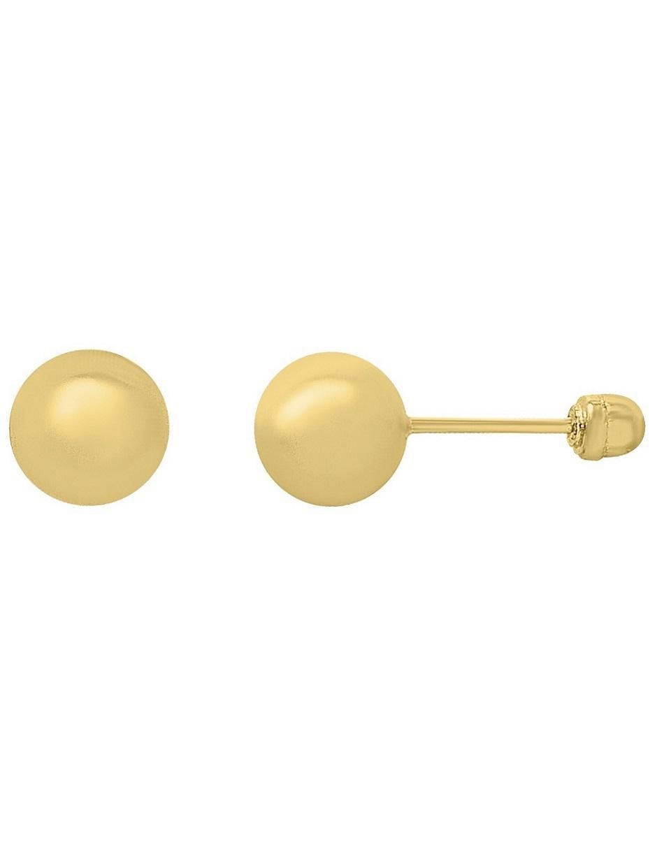 Broqueles redondos de oro con acabado brillante