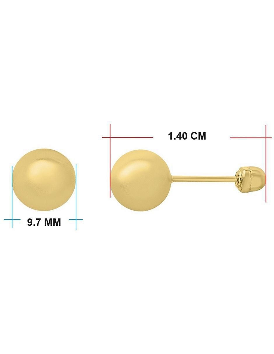 Broqueles redondos de oro con acabado brillante 4