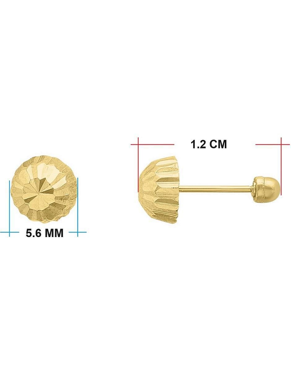 Broqueles redondos de oro con acabado brillante 4