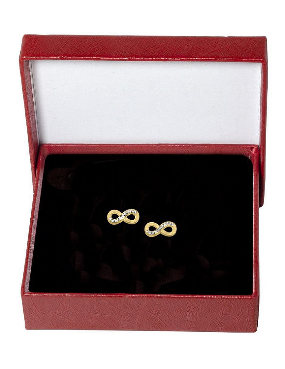 Broqueles de infinito de oro con acabado brillante zirconia 3