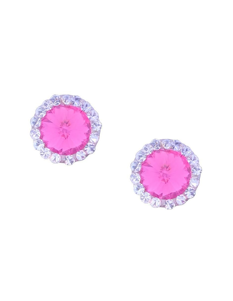 Broqueles redondos de oro con acabado brillante zirconia Broqueles redondos de oro con acabado brillante zirconia
