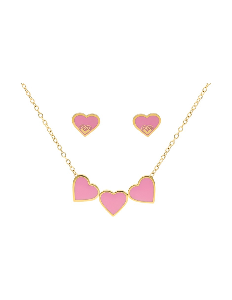 Aretes y collar de corazón Aretes y collar de corazón