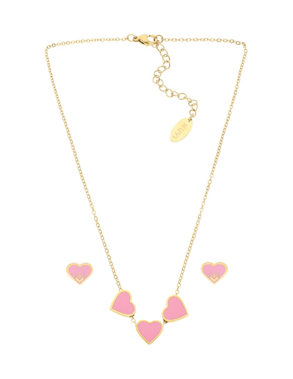 Aretes y collar de corazón 2