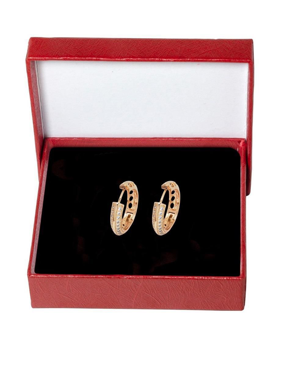 Aretes redondos con acabado chapa de oro zirconia 2