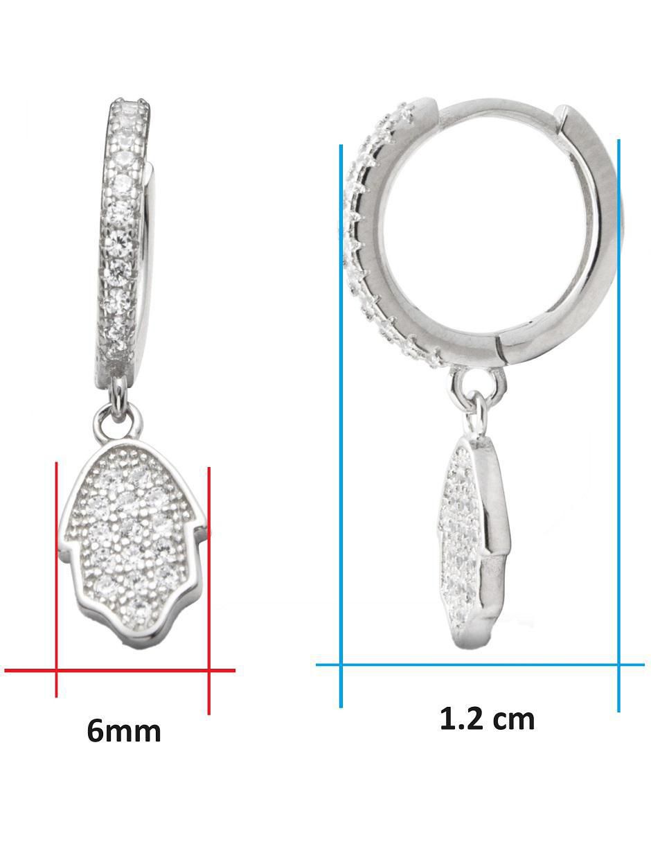 Aretes de mano de plata P 925 con acabado brillante zirconia 5