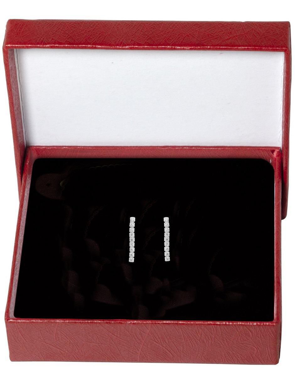 Broqueles de barra de plata P 925 con acabado pavé zirconia 2
