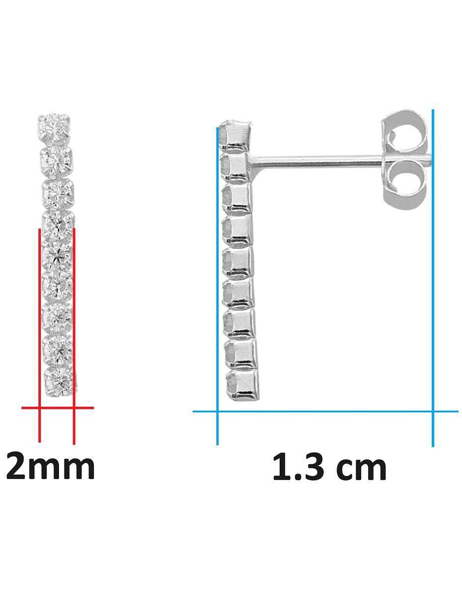 Broqueles de barra de plata P 925 con acabado pavé zirconia 3