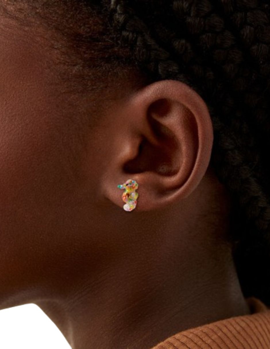 Aretes cortos de caballito mar 2