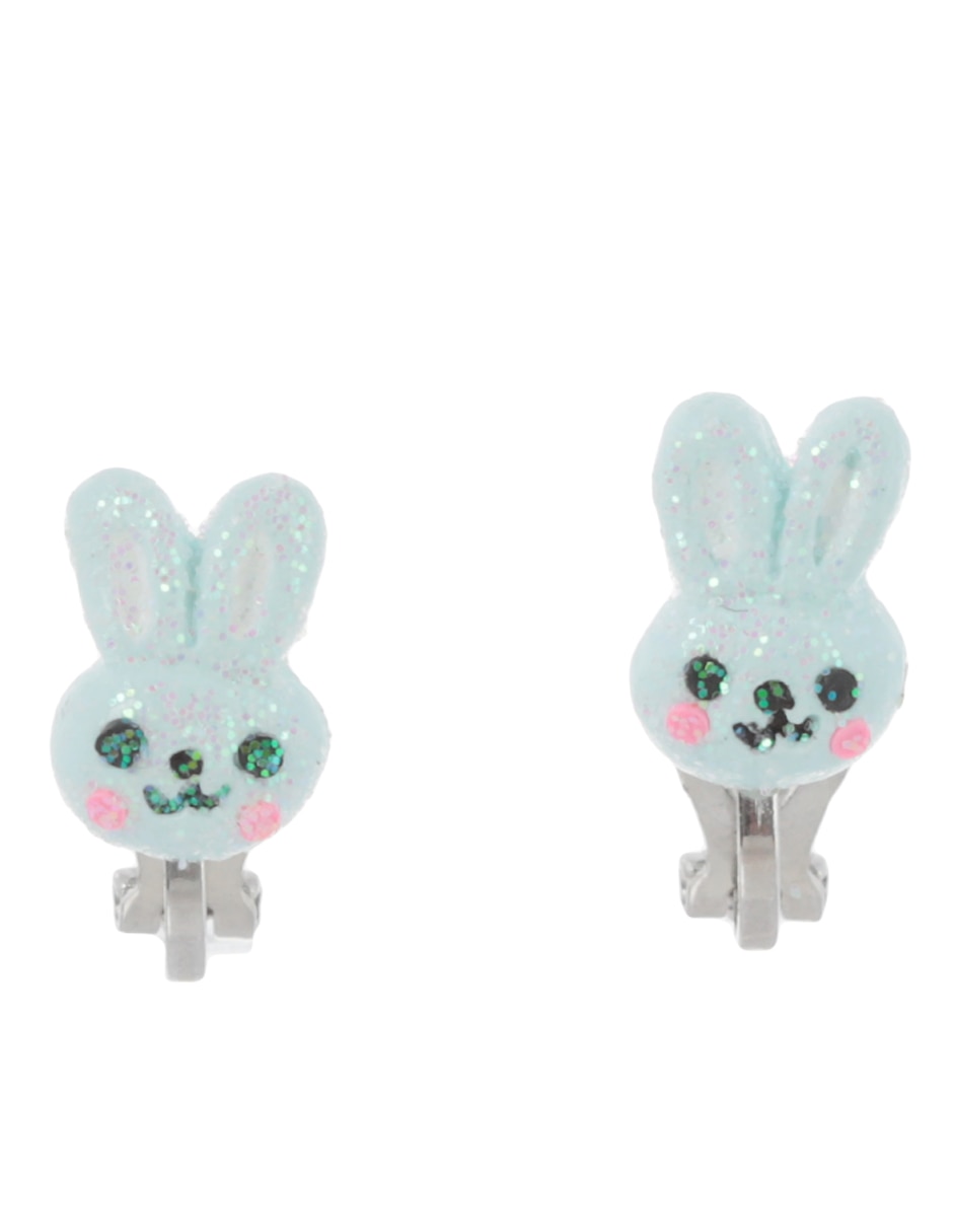 Aretes ear cuff de conejo acabado glitter