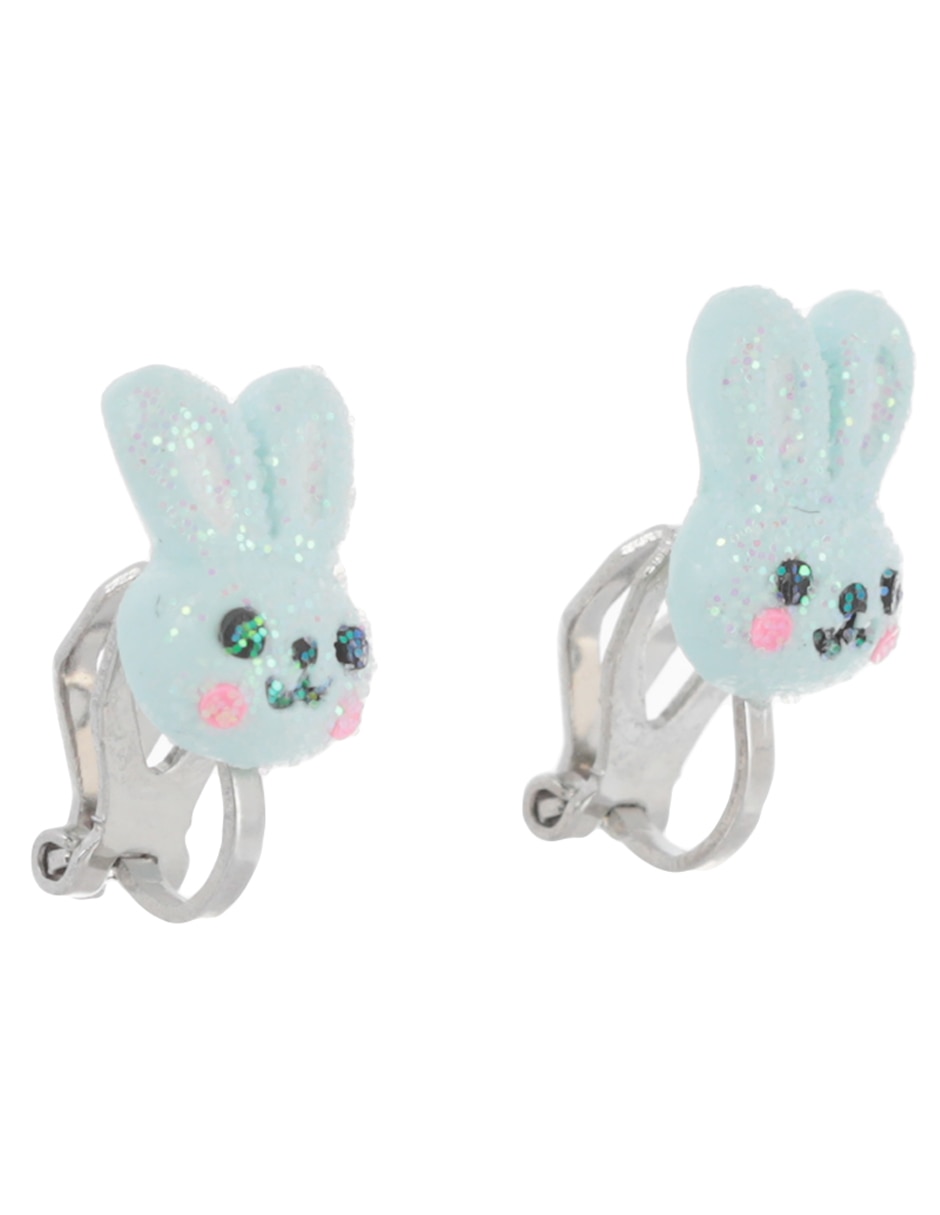 Aretes ear cuff de conejo acabado glitter 2